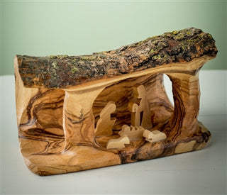 Sm Grotto Carved in Branch 3x5"