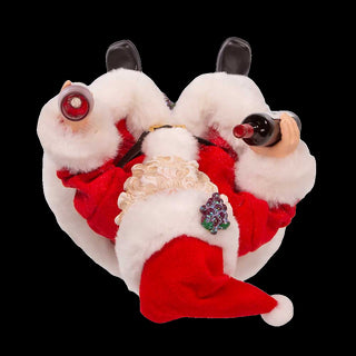 10.5" Fabriché™ Santa Sitting on Wine Barrel