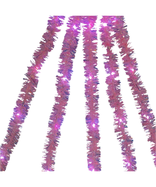 Pink Tinsel LED Cascade Light