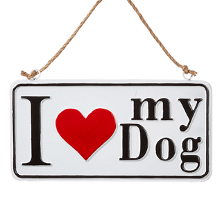 I Love My Dog Sign Ornament