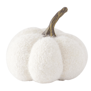 Fuzzy White Knit Pumpkin