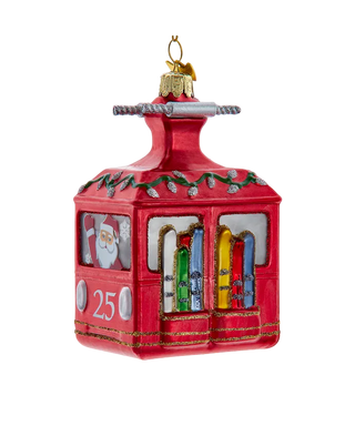 Noble Gems Glass Ski Gondola Ornament