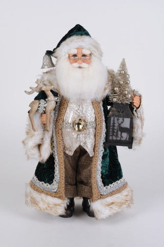 KD Lighted Woodland Emerald Santa