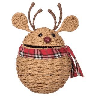 Reindeer Hand Woven Basket