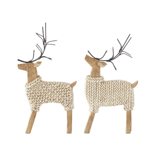 Deer in Cream Sweater Figurine