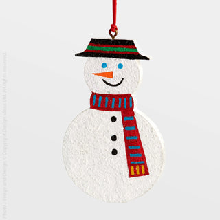 Sugar Plum Cotton Mache Snowman Ornament