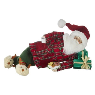 Santa Lying down w/Tray of Cookies