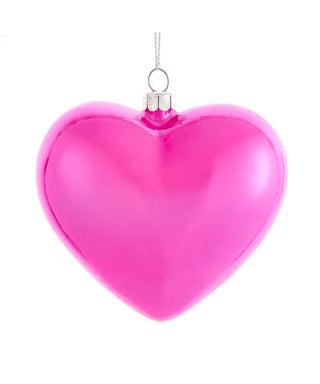 Pink Heart Glass Orn