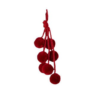 Red Pom Pom Tassel Ornaments