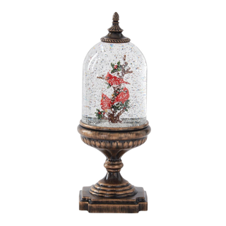 12.25" Cardinal Water Spinning LED Snow Globe w/Timer