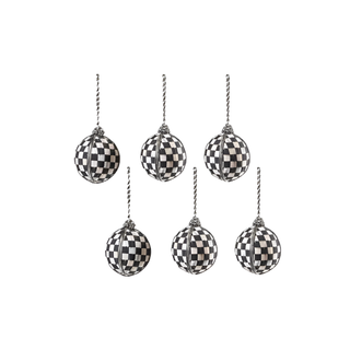 courtly check medium ball ornaments, set of 6 core UNITS