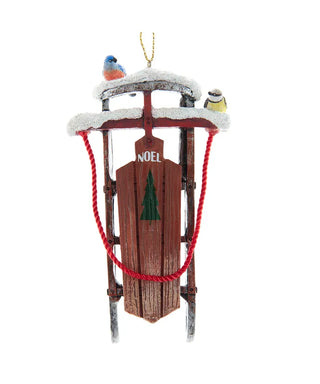 Noel Sled W Birds Orn