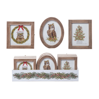 MDF Holiday Owl Framed Artwork 3 Designs