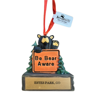 Bearfoots Be Bear Aware Estes Park Ornament