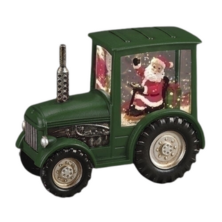 Green Tractor Shimmer with Santa