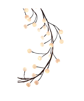 Cotton Ball Light Brown Vine Garland