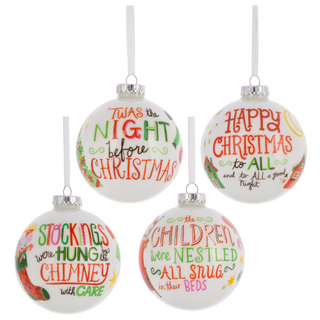 Whimsy Holiday Message Ball Ornaments