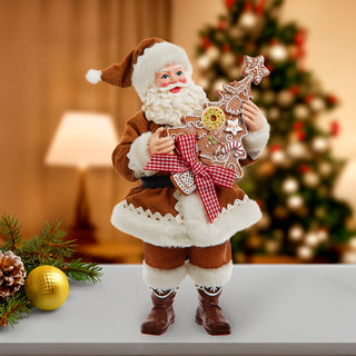 Fabriche  Gingerbread Santa Holding Tree