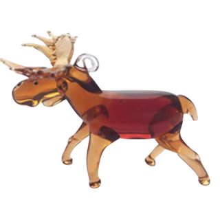 Amber Moose Glass Ornament