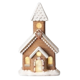 Lighted Gingerbread Church