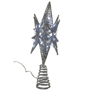 11" 60-Light Warm White Twinkling  LED Silver Treetop