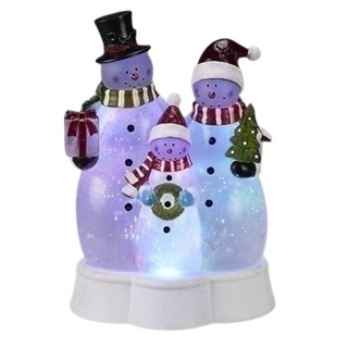 Lighted Shimmer Snowman Family