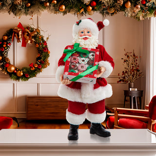 10.5 Inch Fabriche Santa With Donuts