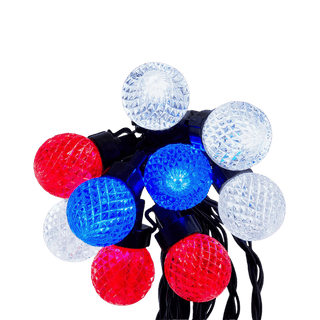 20-Piece G40 Faceted Red, Pure White & Blue LED Light Set