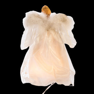 Lit 12" Ivory/Gold Angel Treetopper