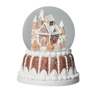 Gingerbread House Musical Snow Globe