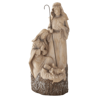 14" Woodgrain LED Nativity With Timer