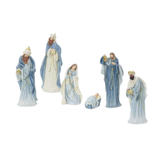 Soft Blue Nativity Set of 6