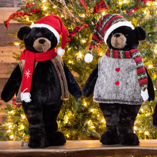 Plush Lodge Standing Holiday Bear 2 Asst