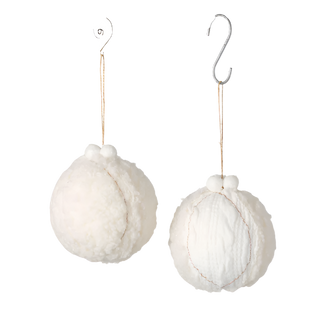 Cream Sherpa Ball Ornament S2