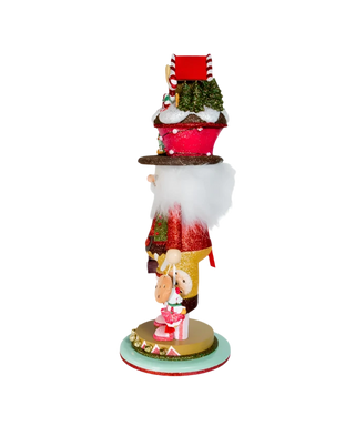 18" Lit Gingerbread House Hat Nutcracker