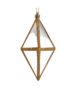 Ivory/Gold Diamond Ornament