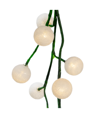 Cotton Ball Lights Green Vine Garland