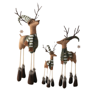 Green Stripe Plush Deer LG