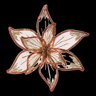 Copper & Brown Sheer Poinsettia Pick