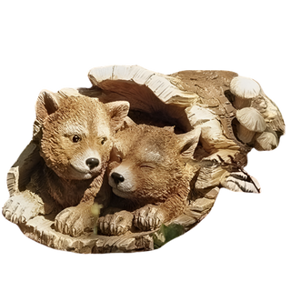 Wolf Pups Statue