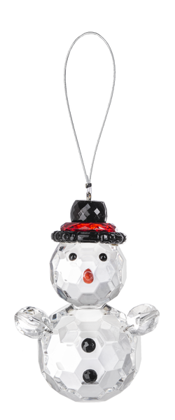 Acrylic Snowman w/tophat Ornament