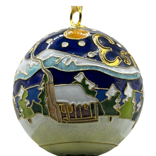 Estes Park Colorado Cloisonne Winter Scene With Moose