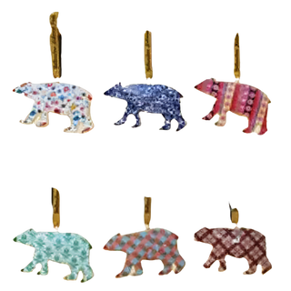 Bear Patterned Metal Orn