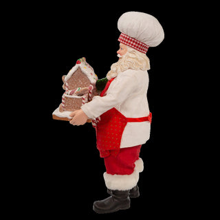 11" Fabriché™ Chef Santa with Gingerbread Train