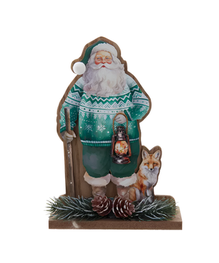 Winter Green Santa With Fox