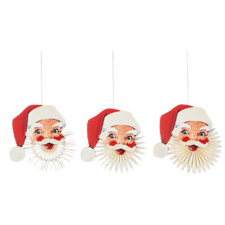 Santa Fan Ornaments