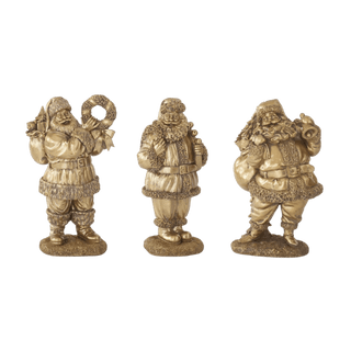 Antique Gold Resin Santas Set of 3