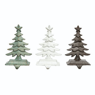 Iron Rustic Tree Stocking Holder 3 Asst