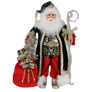 Lighted Sparkling Emerald Santa