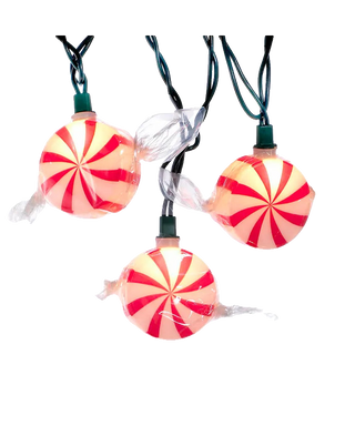 10-Light Peppermint Candy Lights